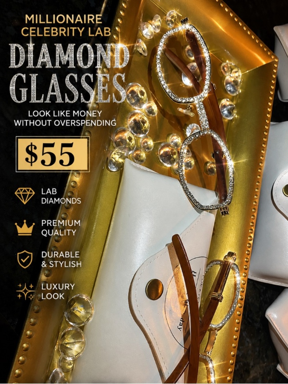 Millionaire Celebrity Glasses “Look Like Money” One (1) Unisex wooden